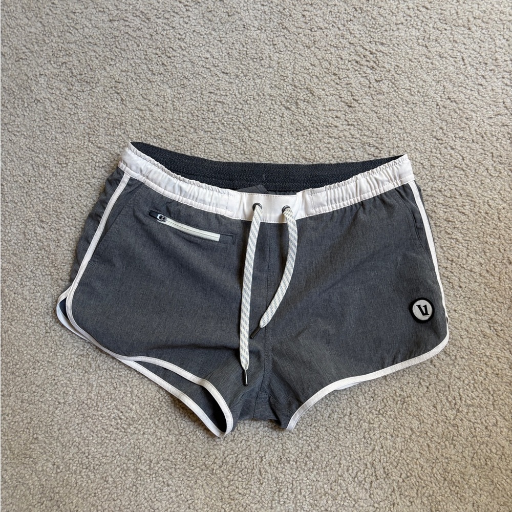 Vuori Gray and White Women's Athletic Shorts